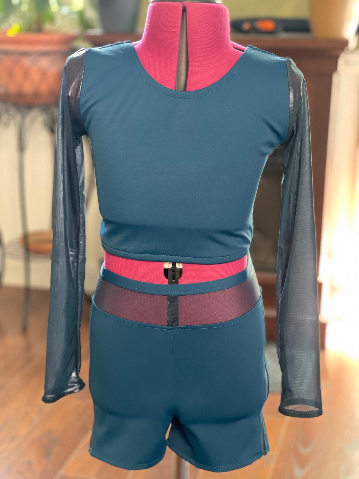 Size 10 crop top and shorts
