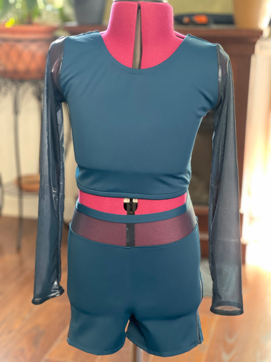 Size 10 crop top and shorts