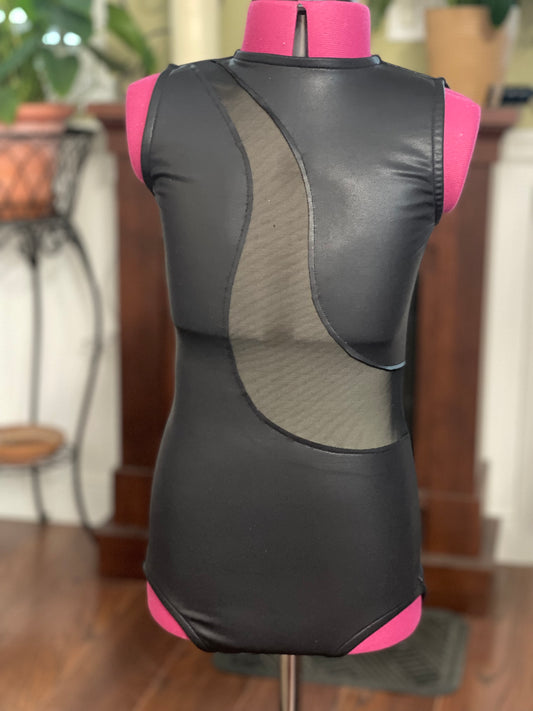 Size 10/12 Black Pleather Leotard