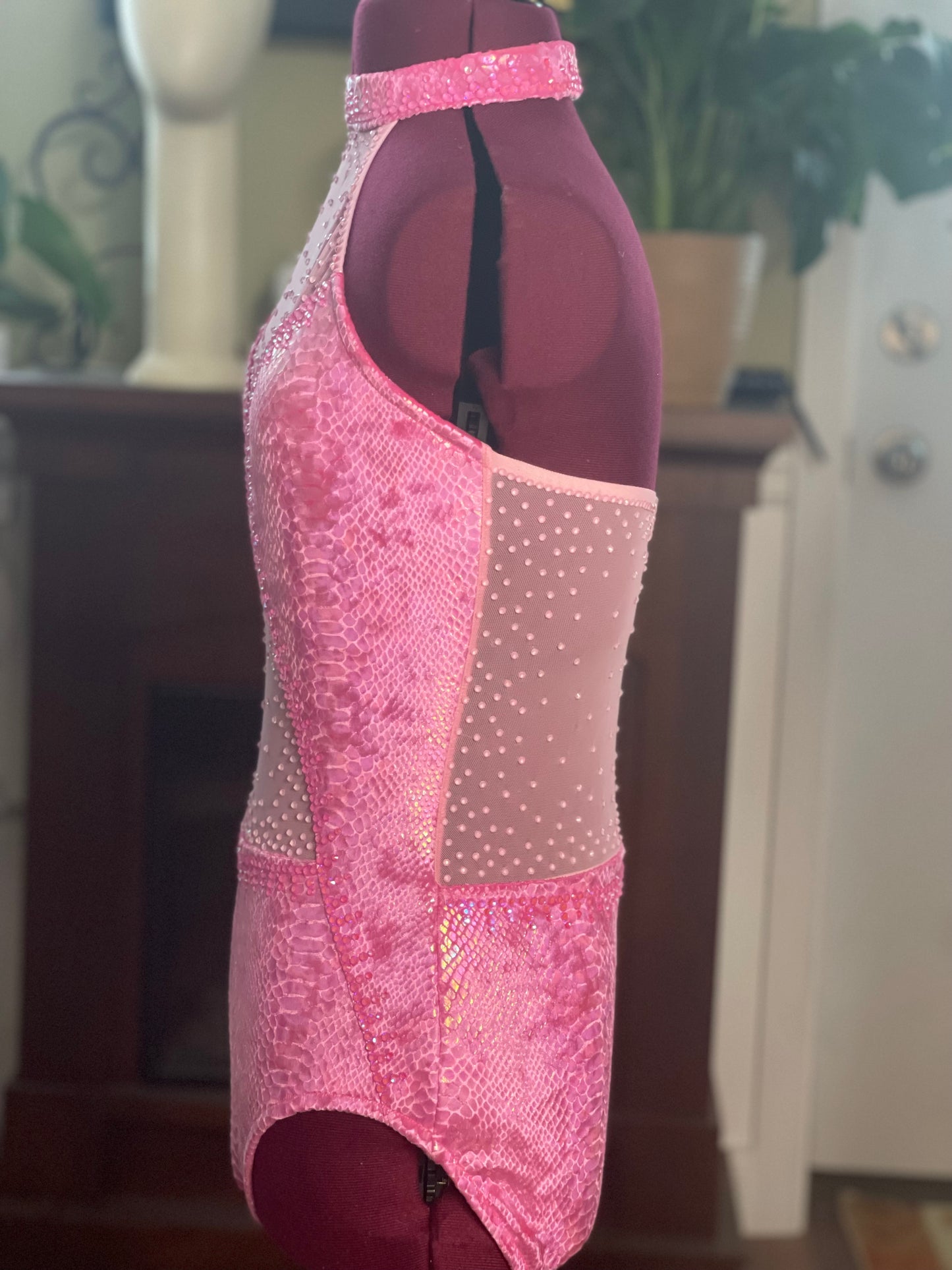 Adult XS Velvet Snakeskin Dance Costume Leotard
