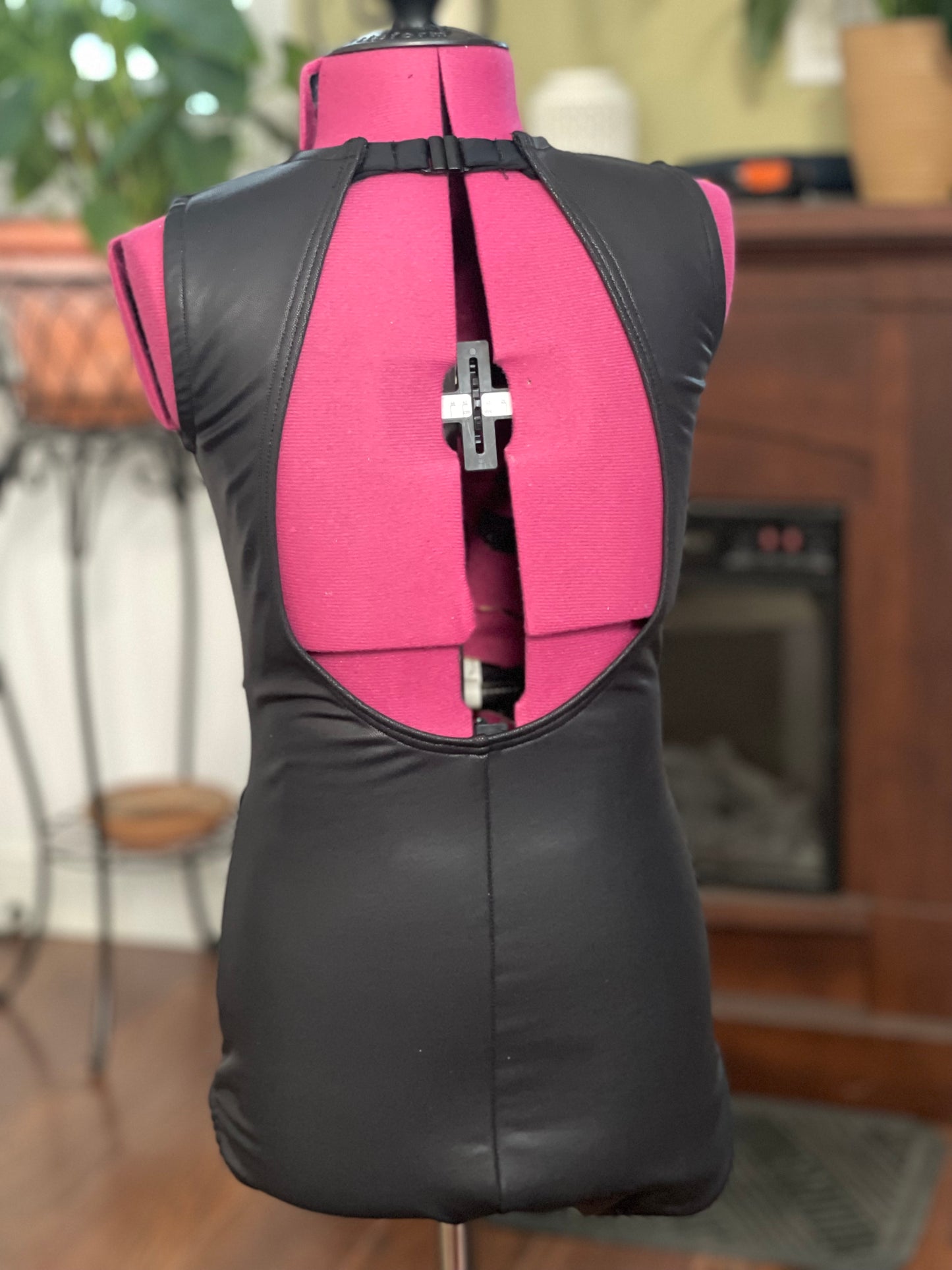 Size 10/12 Black Pleather Leotard