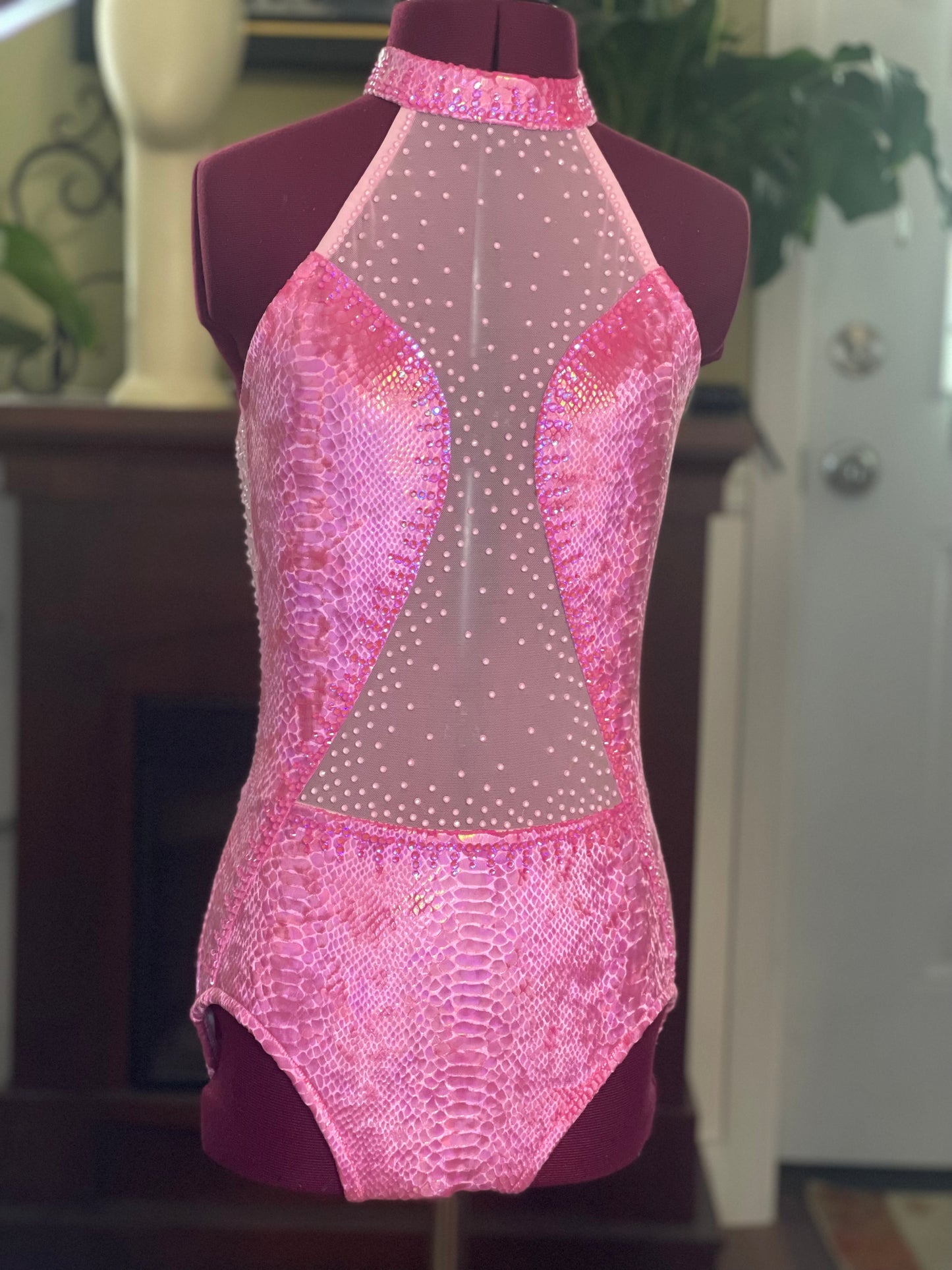 Adult XS Velvet Snakeskin Dance Costume Leotard