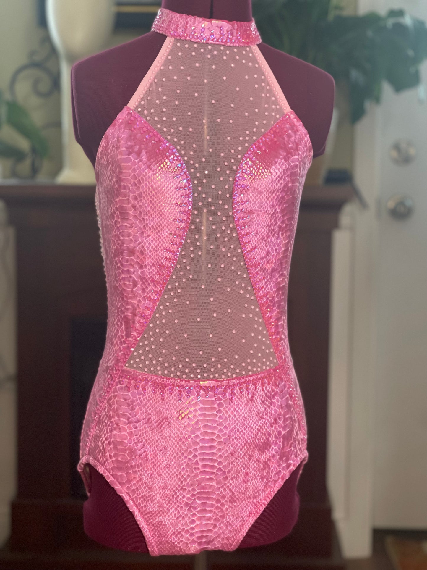 Adult XS Velvet Snakeskin Dance Costume Leotard