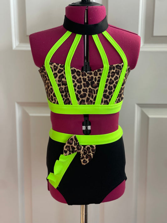Girls size 8 Two piece Animal print Dancewear set